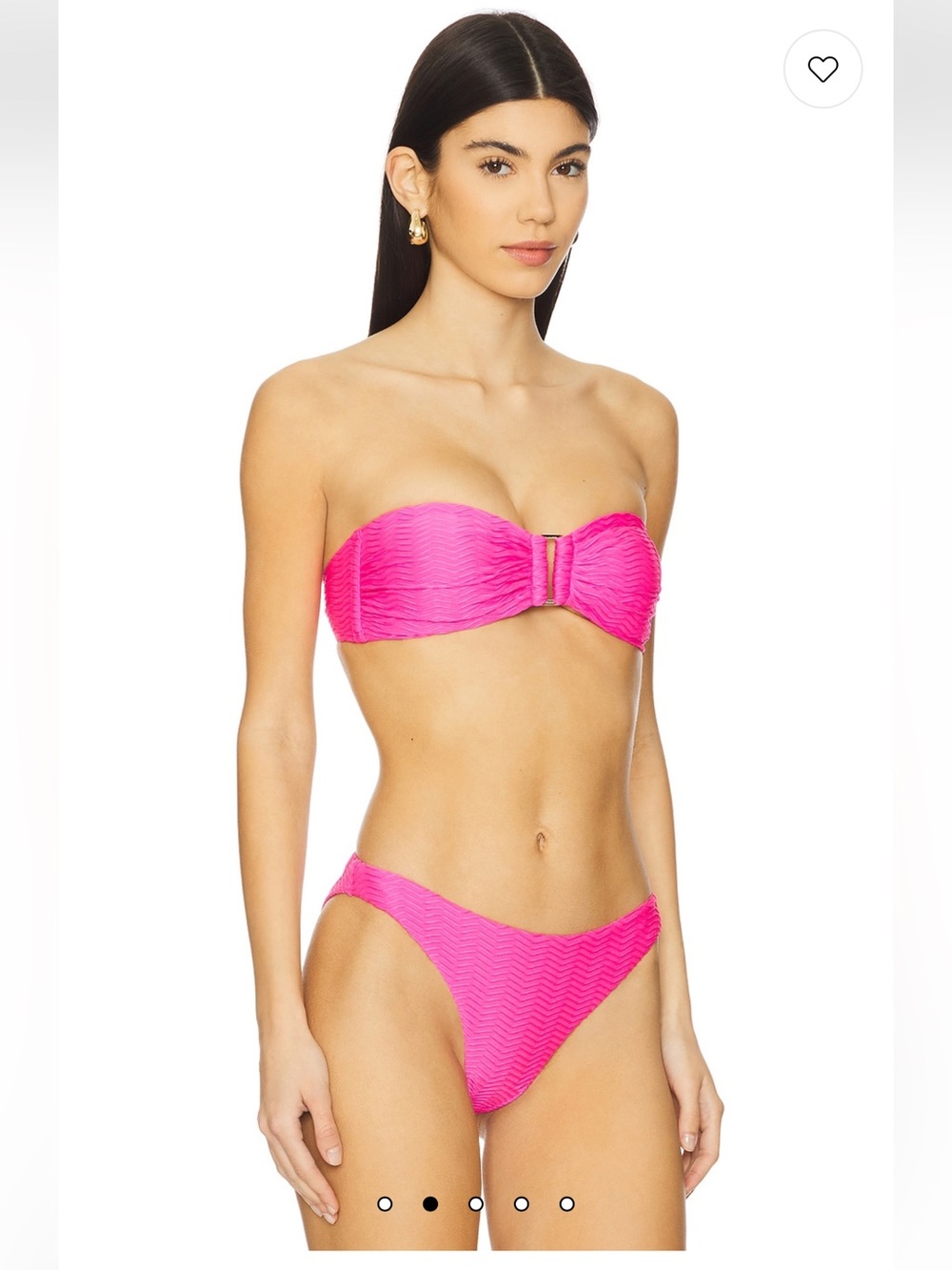 New! Milly Margot textured chevron bandeau bikini set - Picture 3 of 5